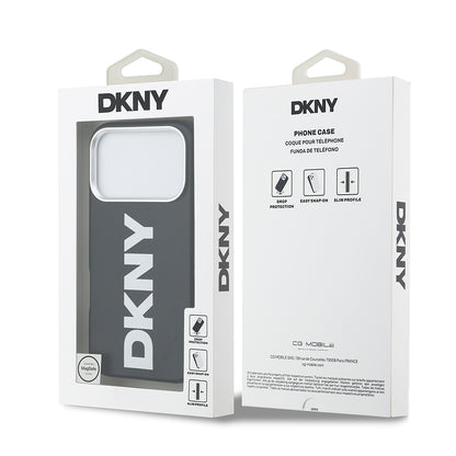 iPhone 17 Pro Kılıf DKNY Orjinal Lisanslı M-safe Şarj Özellikli PU Büyük Dikey Logolu Kapak