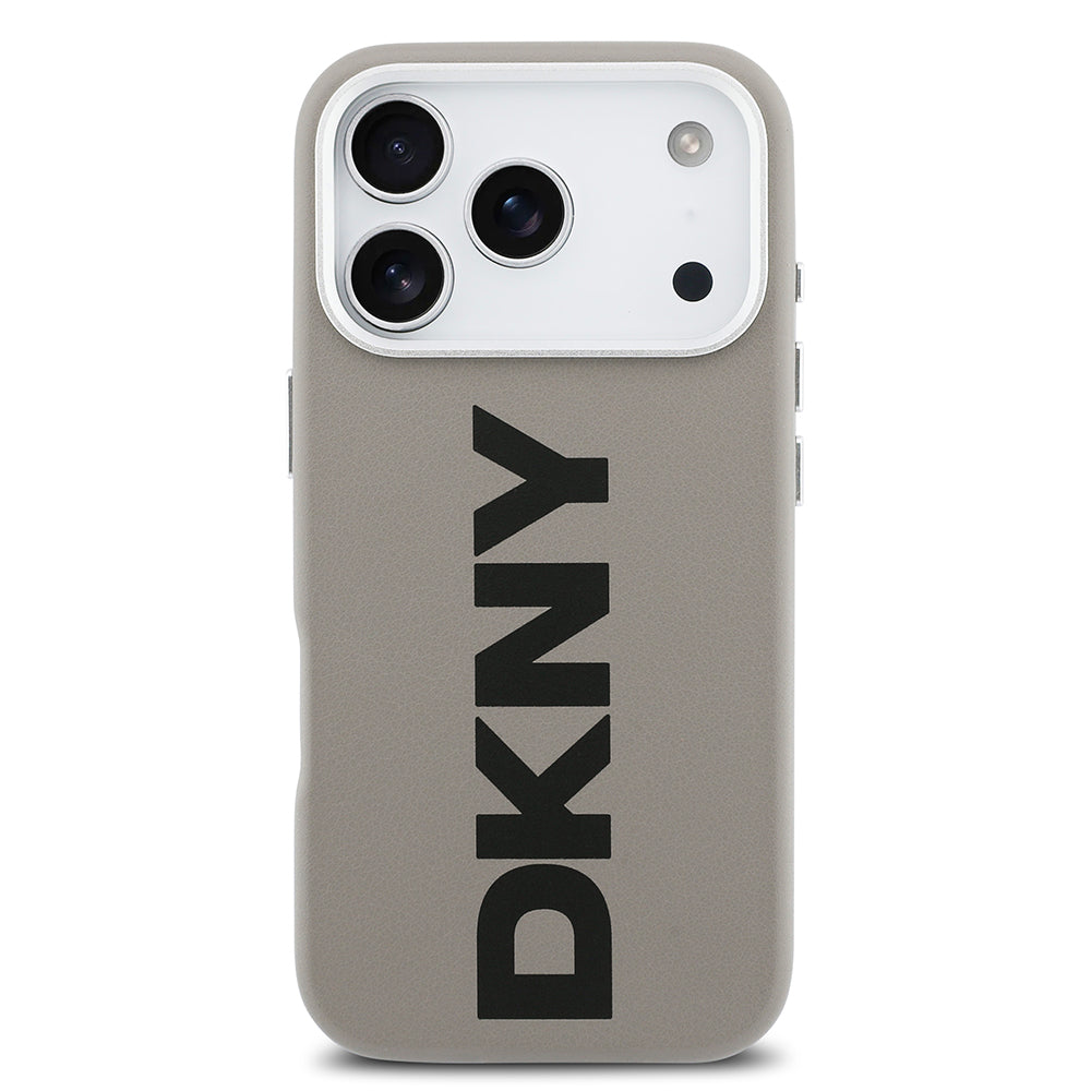iPhone 17 Pro Kılıf DKNY Orjinal Lisanslı M-safe Şarj Özellikli PU Büyük Dikey Logolu Kapak