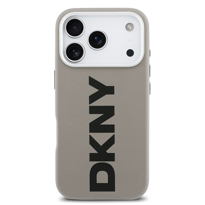 iPhone 17 Pro Kılıf DKNY Orjinal Lisanslı M-safe Şarj Özellikli PU Büyük Dikey Logolu Kapak