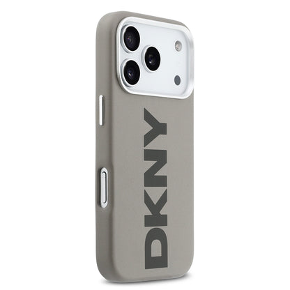 iPhone 17 Pro Kılıf DKNY Orjinal Lisanslı M-safe Şarj Özellikli PU Büyük Dikey Logolu Kapak