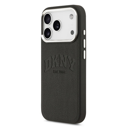 iPhone 17 Pro Kılıf DKNY Orjinal Lisanslı M-safe Şarj Özellikli PU Deri Kabartmalı Kapak
