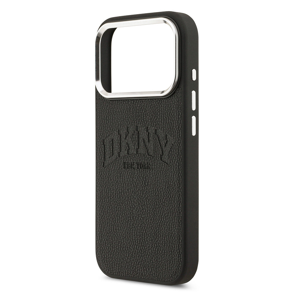 iPhone 17 Pro Kılıf DKNY Orjinal Lisanslı M-safe Şarj Özellikli PU Deri Kabartmalı Kapak