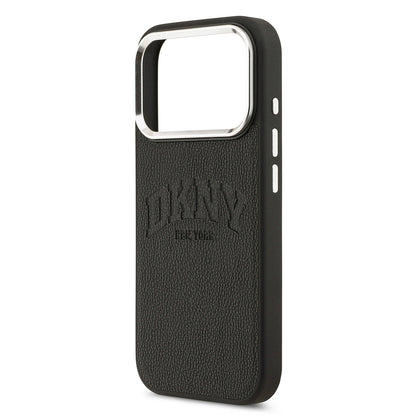iPhone 17 Pro Kılıf DKNY Orjinal Lisanslı M-safe Şarj Özellikli PU Deri Kabartmalı Kapak