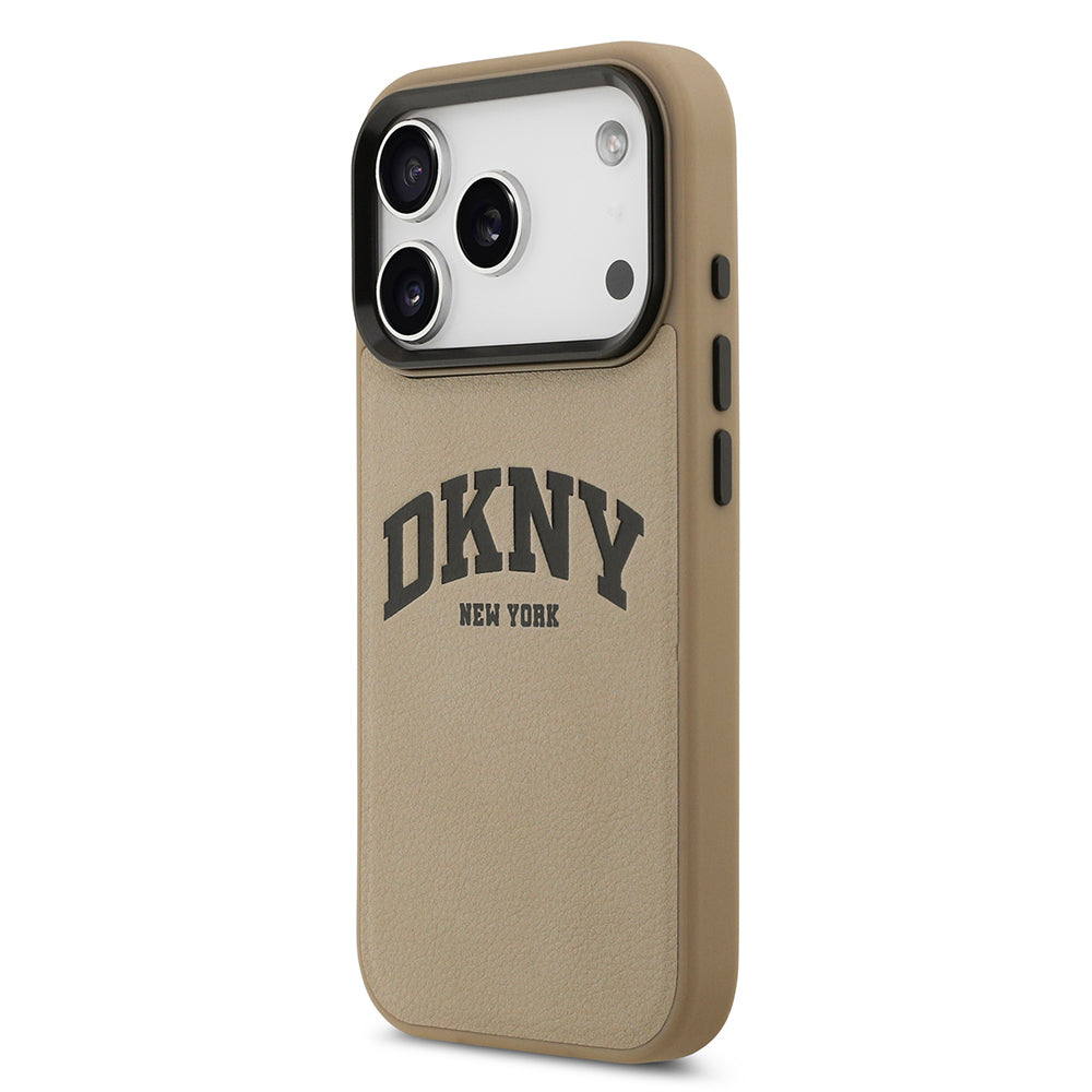 iPhone 17 Pro Kılıf DKNY Orjinal Lisanslı M-safe Şarj Özellikli PU Deri Kabartmalı Kapak