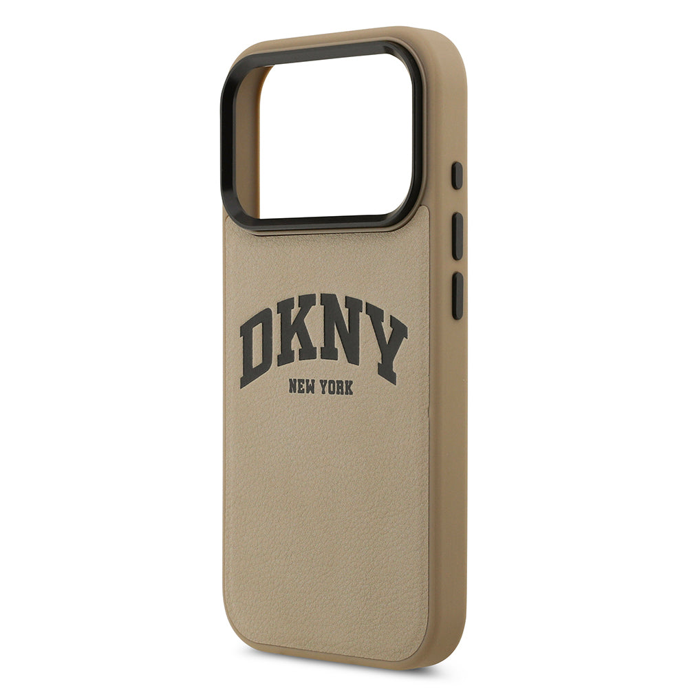 iPhone 17 Pro Kılıf DKNY Orjinal Lisanslı M-safe Şarj Özellikli PU Deri Kabartmalı Kapak