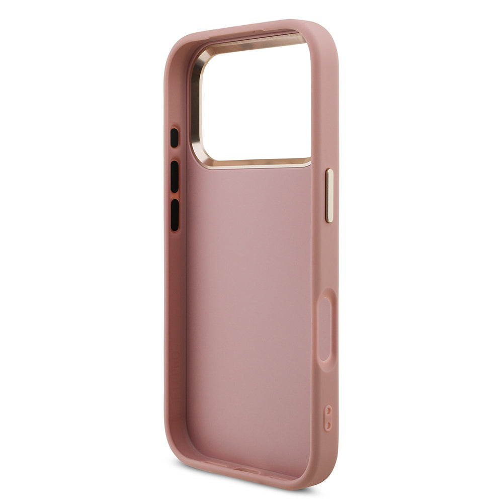 iPhone 17 Pro Kılıf Guess Orjinal Lisanslı 4G Büyük Metal Kamera Çerçeveli ve Logolu Glitter Kapak