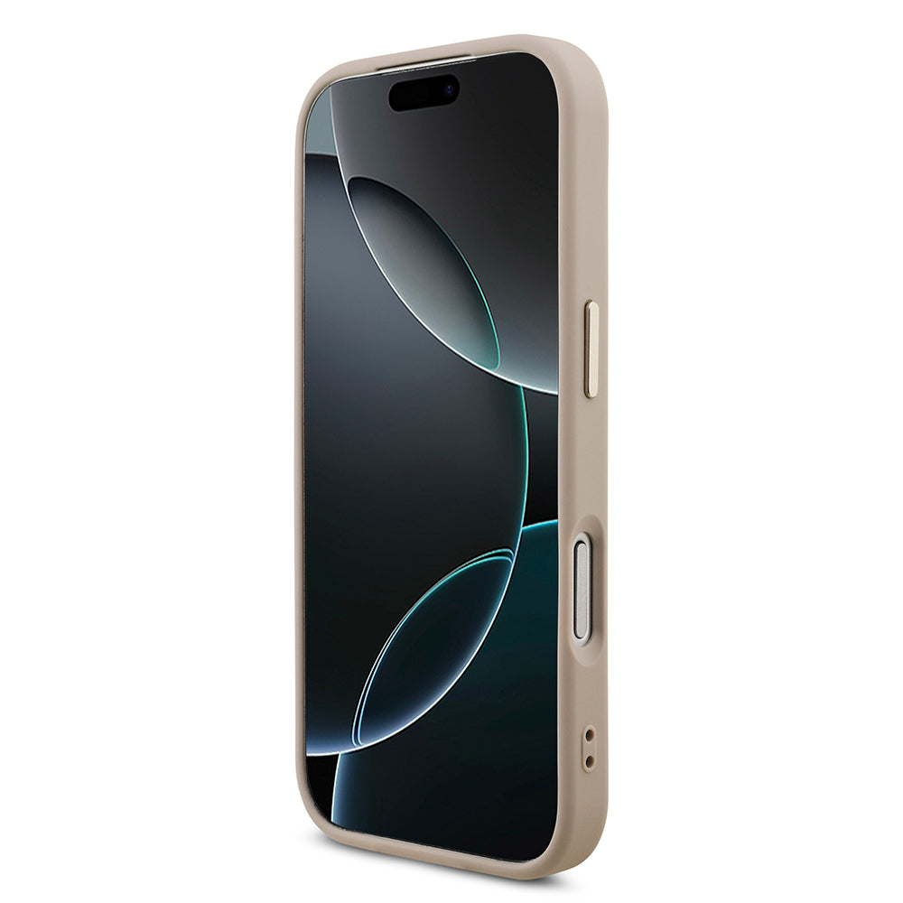 iPhone 17 Pro Kılıf Guess Orjinal Lisanslı Gold Metal Kamera Çerçeveli 4G Desenli Metal Büyük 4G ve Yazı Logolu Kapak