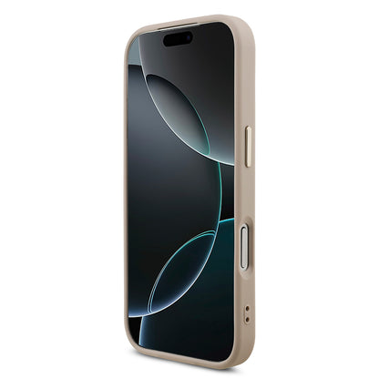 iPhone 17 Pro Kılıf Guess Orjinal Lisanslı Gold Metal Kamera Çerçeveli 4G Desenli Metal Büyük 4G ve Yazı Logolu Kapak