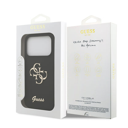 iPhone 17 Pro Kılıf Guess Orjinal Lisanslı Grained Yazı Logolu Kapak
