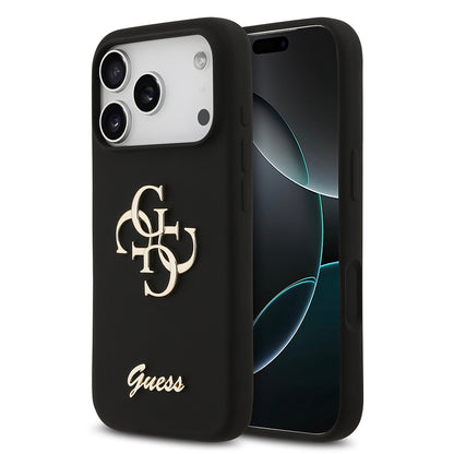 iPhone 17 Pro Kılıf Guess Orjinal Lisanslı Grained Yazı Logolu Kapak