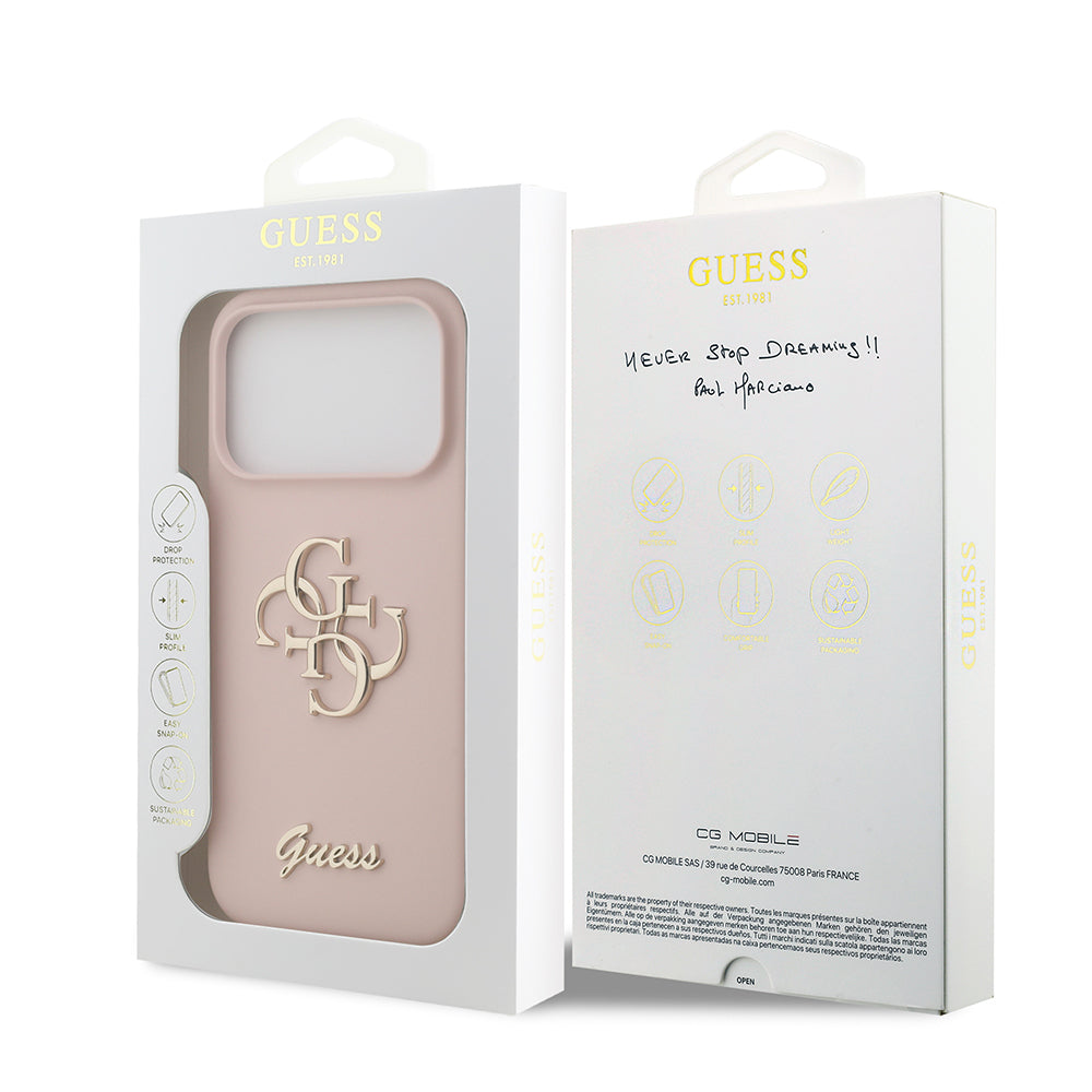 iPhone 17 Pro Kılıf Guess Orjinal Lisanslı Grained Yazı Logolu Kapak