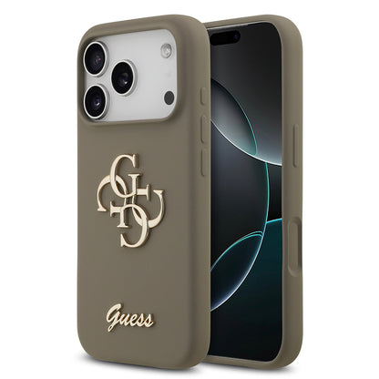 iPhone 17 Pro Kılıf Guess Orjinal Lisanslı Grained Yazı Logolu Kapak
