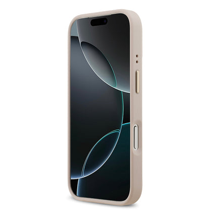 iPhone 17 Pro Kılıf Guess Orjinal Lisanslı M-safe Şarj Özellikli 4G Desenli PU Metal Plaka Klasik Logolu Kapak