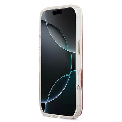 iPhone 17 Pro Kılıf Guess Orjinal Lisanslı M-safe Şarj Özellikli 4G Desenli Simli Silikon Kapak