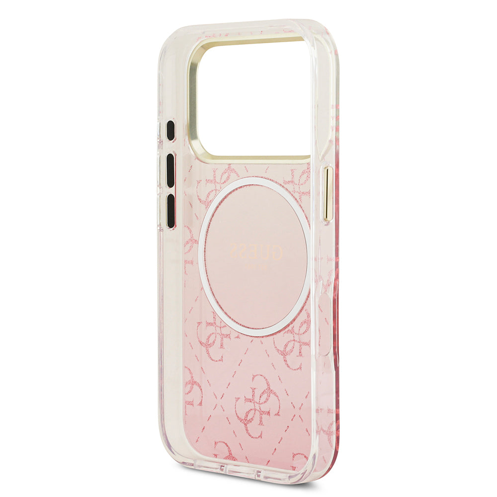 iPhone 17 Pro Kılıf Guess Orjinal Lisanslı M-safe Şarj Özellikli 4G Desenli Simli Silikon Kapak