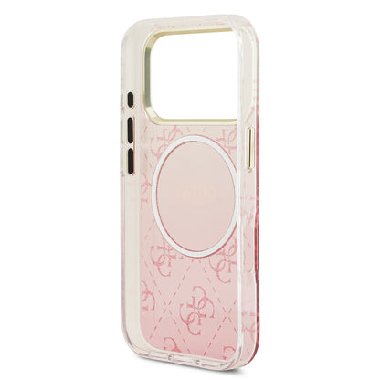 iPhone 17 Pro Kılıf Guess Orjinal Lisanslı M-safe Şarj Özellikli 4G Desenli Simli Silikon Kapak