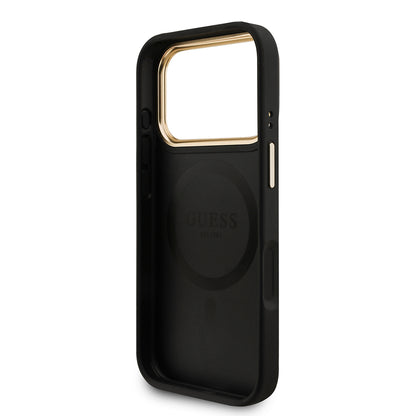 iPhone 17 Pro Kılıf Guess Orjinal Lisanslı M-safe Şarj Özellikli Askılı ve 4G Logo Kartlıklı Kapak