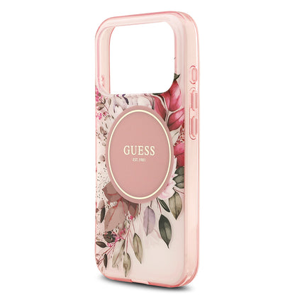 iPhone 17 Pro Kılıf Guess Orjinal Lisanslı M-safe Şarj Özellikli Flower Tonal Circle Kapak