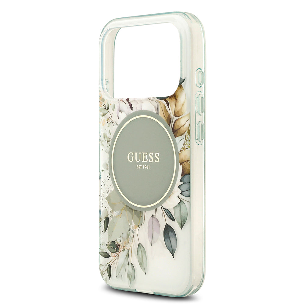iPhone 17 Pro Kılıf Guess Orjinal Lisanslı M-safe Şarj Özellikli Flower Tonal Circle Kapak