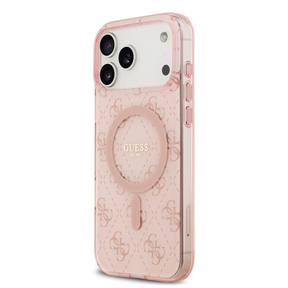 iPhone 17 Pro Kılıf Guess Orjinal Lisanslı M-safe Şarj Özellikli IML Baskılı Klasik Logolu 4G Desenli Kapak