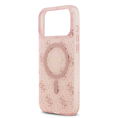 iPhone 17 Pro Kılıf Guess Orjinal Lisanslı M-safe Şarj Özellikli IML Baskılı Klasik Logolu 4G Desenli Kapak