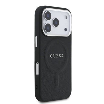 iPhone 17 Pro Kılıf Guess Orjinal Lisanslı M-safe Şarj Özellikli Klasik Yazı Logolu PU Deri Kapak