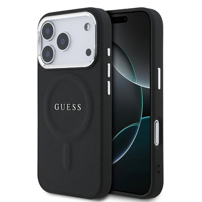 iPhone 17 Pro Kılıf Guess Orjinal Lisanslı M-safe Şarj Özellikli Klasik Yazı Logolu PU Deri Kapak