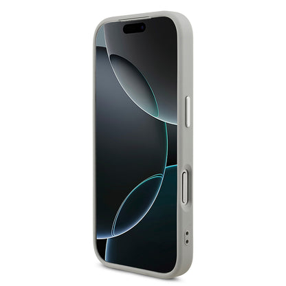 iPhone 17 Pro Kılıf Guess Orjinal Lisanslı M-safe Şarj Özellikli Metal Kamera Çerçeveli Üçgen Logolu Glitter Kapak