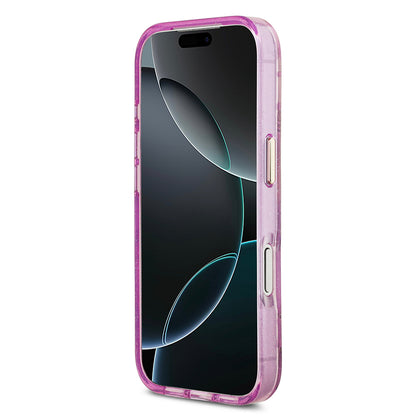 iPhone 17 Pro Kılıf Guess Orjinal Lisanslı M-safe Şarj Özellikli Simli Çiçek Desenli Metal Kamera Çerçeveli Üçgen Logolu Kapak