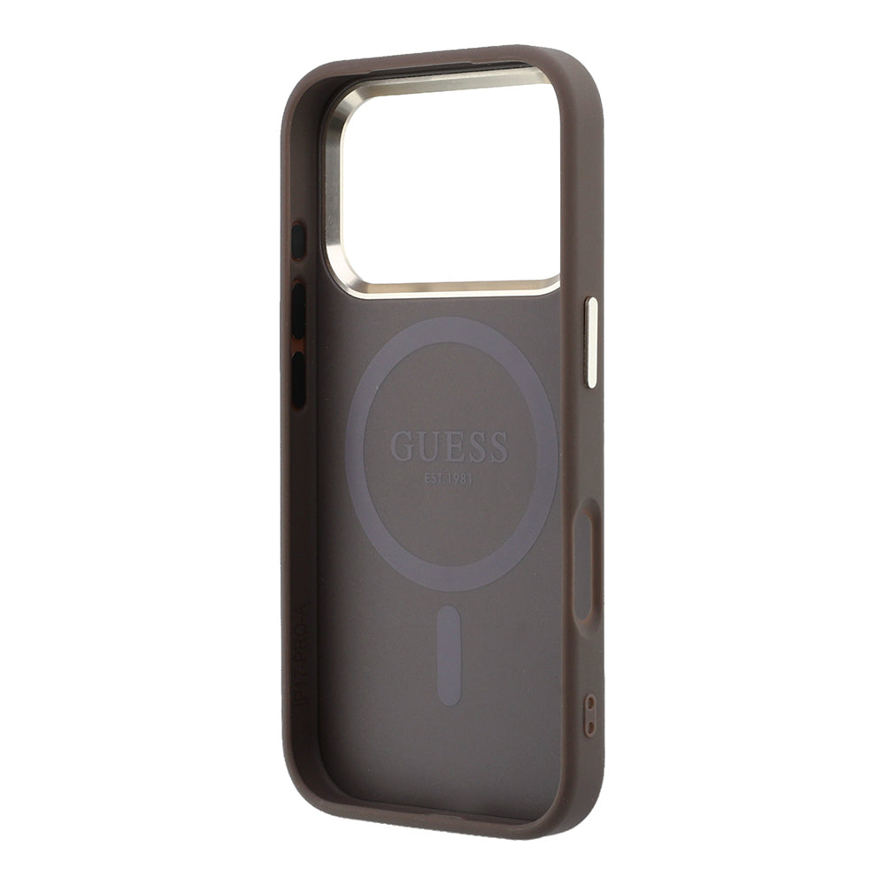 Apple iPhone 17 Pro Kılıf Guess Orjinal Lisanslı M-safe Şarj Özellikli Small 4G Classic Logolu Kapak