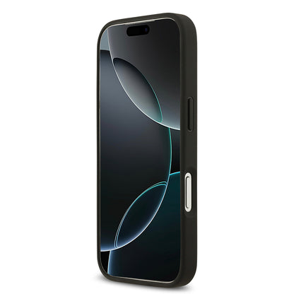 iPhone 17 Pro Kılıf Guess Orjinal Lisanslı M-safe Şarj Özellikli Taneli Çiçek Tasarımlı Metal Yazı Logolu Kapak