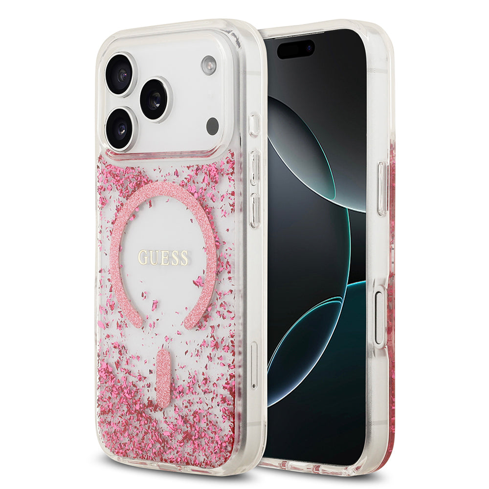 iPhone 17 Pro Kılıf Guess Orjinal Lisanslı M-safe Şarj Özellikli Transparan Resin Bottom Kapak