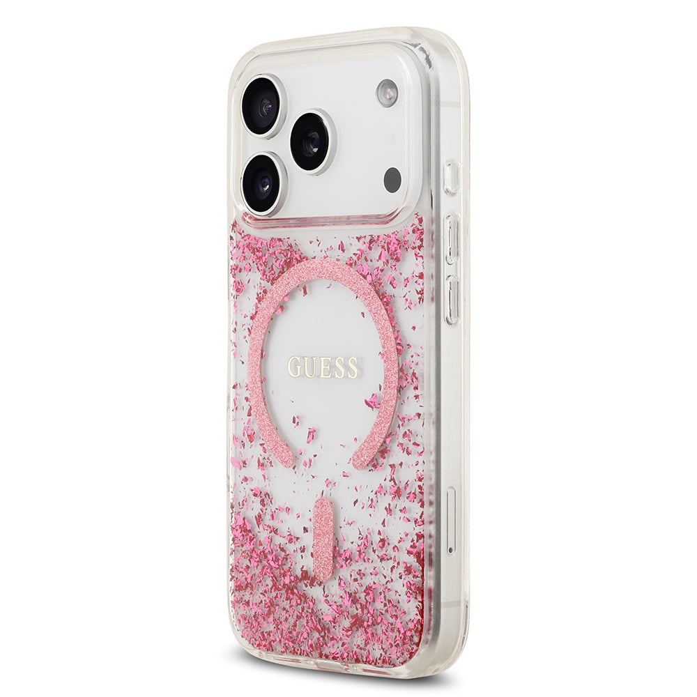 iPhone 17 Pro Kılıf Guess Orjinal Lisanslı M-safe Şarj Özellikli Transparan Resin Bottom Kapak