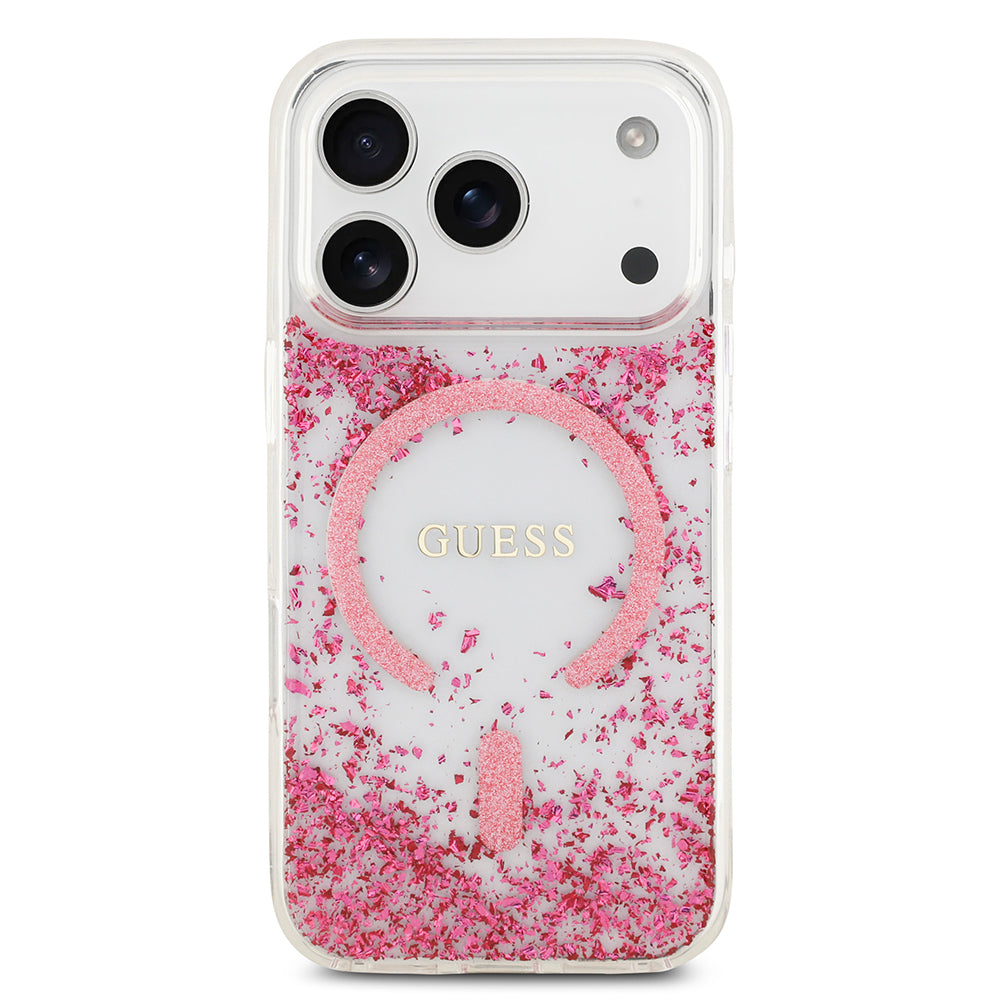 iPhone 17 Pro Kılıf Guess Orjinal Lisanslı M-safe Şarj Özellikli Transparan Resin Bottom Kapak