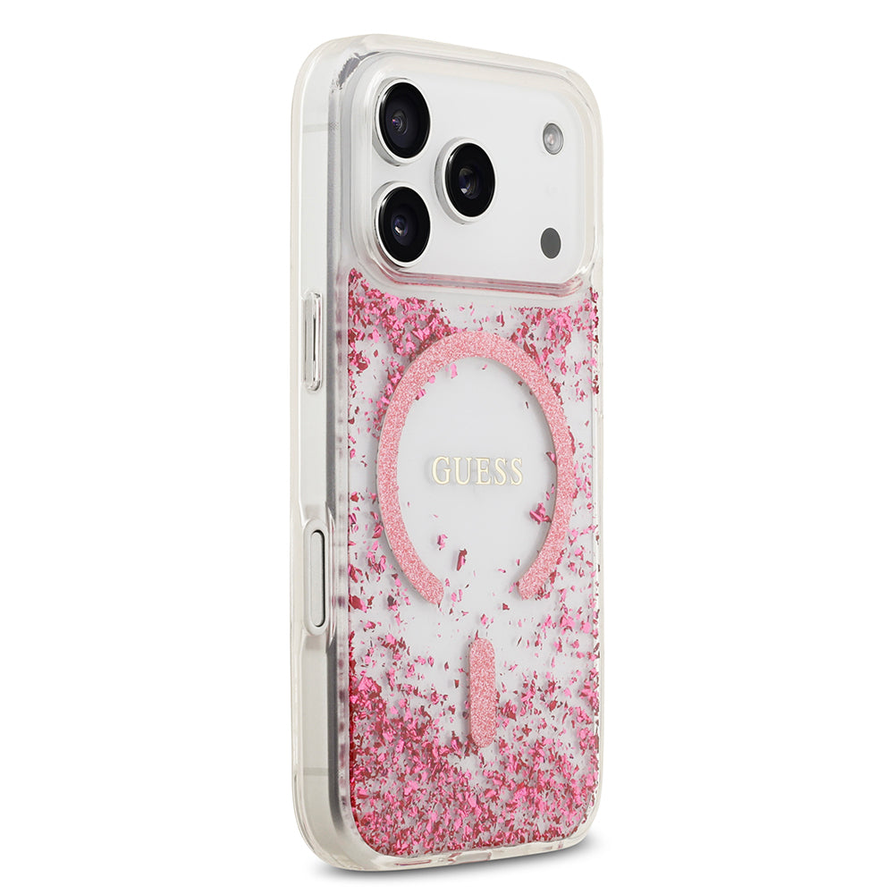 iPhone 17 Pro Kılıf Guess Orjinal Lisanslı M-safe Şarj Özellikli Transparan Resin Bottom Kapak