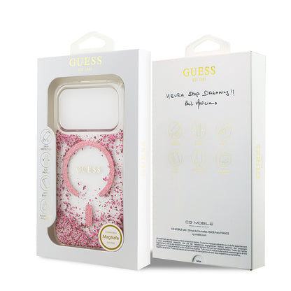 iPhone 17 Pro Kılıf Guess Orjinal Lisanslı M-safe Şarj Özellikli Transparan Resin Bottom Kapak