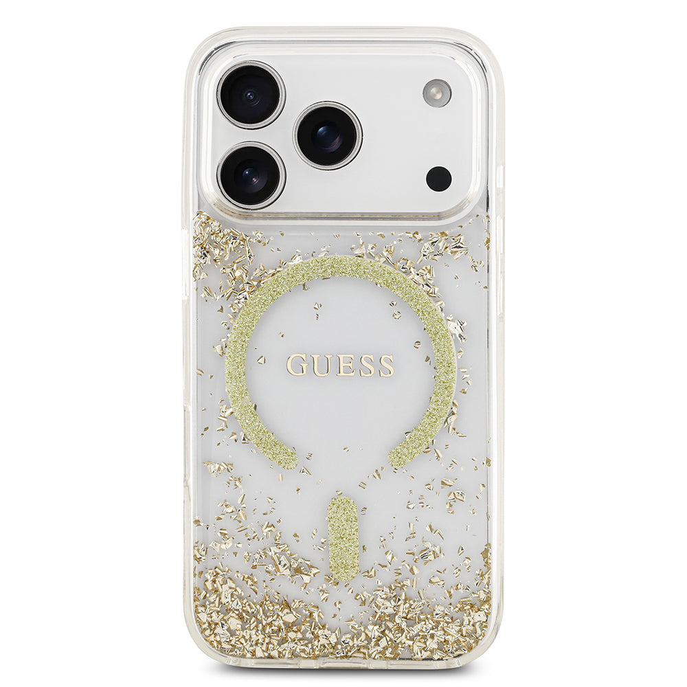 iPhone 17 Pro Kılıf Guess Orjinal Lisanslı M-safe Şarj Özellikli Transparan Resin Bottom Kapak