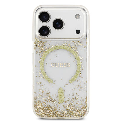 iPhone 17 Pro Kılıf Guess Orjinal Lisanslı M-safe Şarj Özellikli Transparan Resin Bottom Kapak