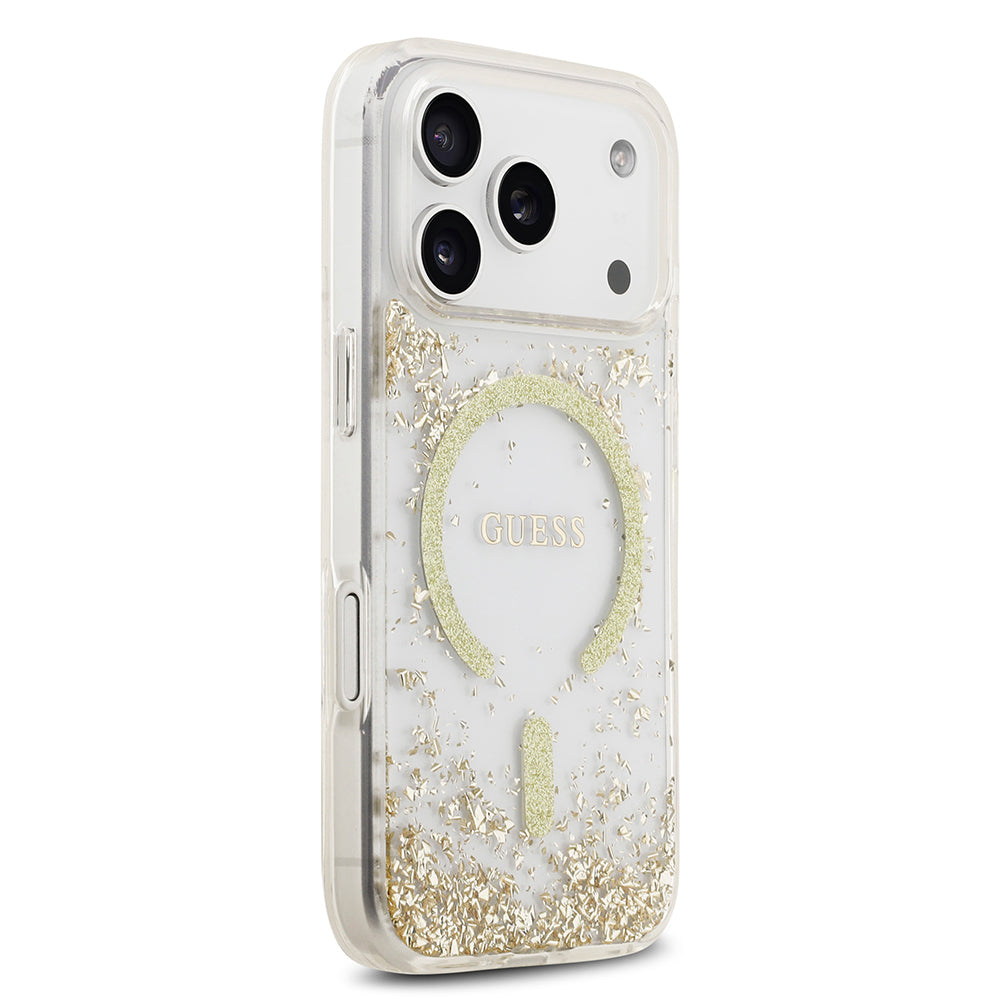 iPhone 17 Pro Kılıf Guess Orjinal Lisanslı M-safe Şarj Özellikli Transparan Resin Bottom Kapak