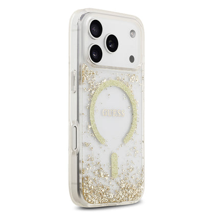iPhone 17 Pro Kılıf Guess Orjinal Lisanslı M-safe Şarj Özellikli Transparan Resin Bottom Kapak