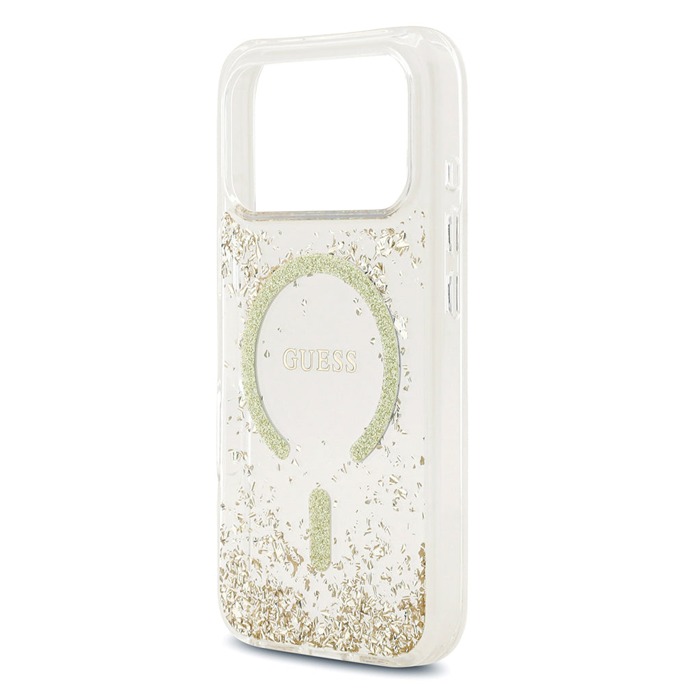 iPhone 17 Pro Kılıf Guess Orjinal Lisanslı M-safe Şarj Özellikli Transparan Resin Bottom Kapak