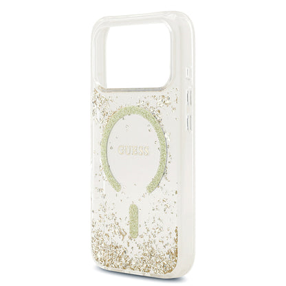 iPhone 17 Pro Kılıf Guess Orjinal Lisanslı M-safe Şarj Özellikli Transparan Resin Bottom Kapak