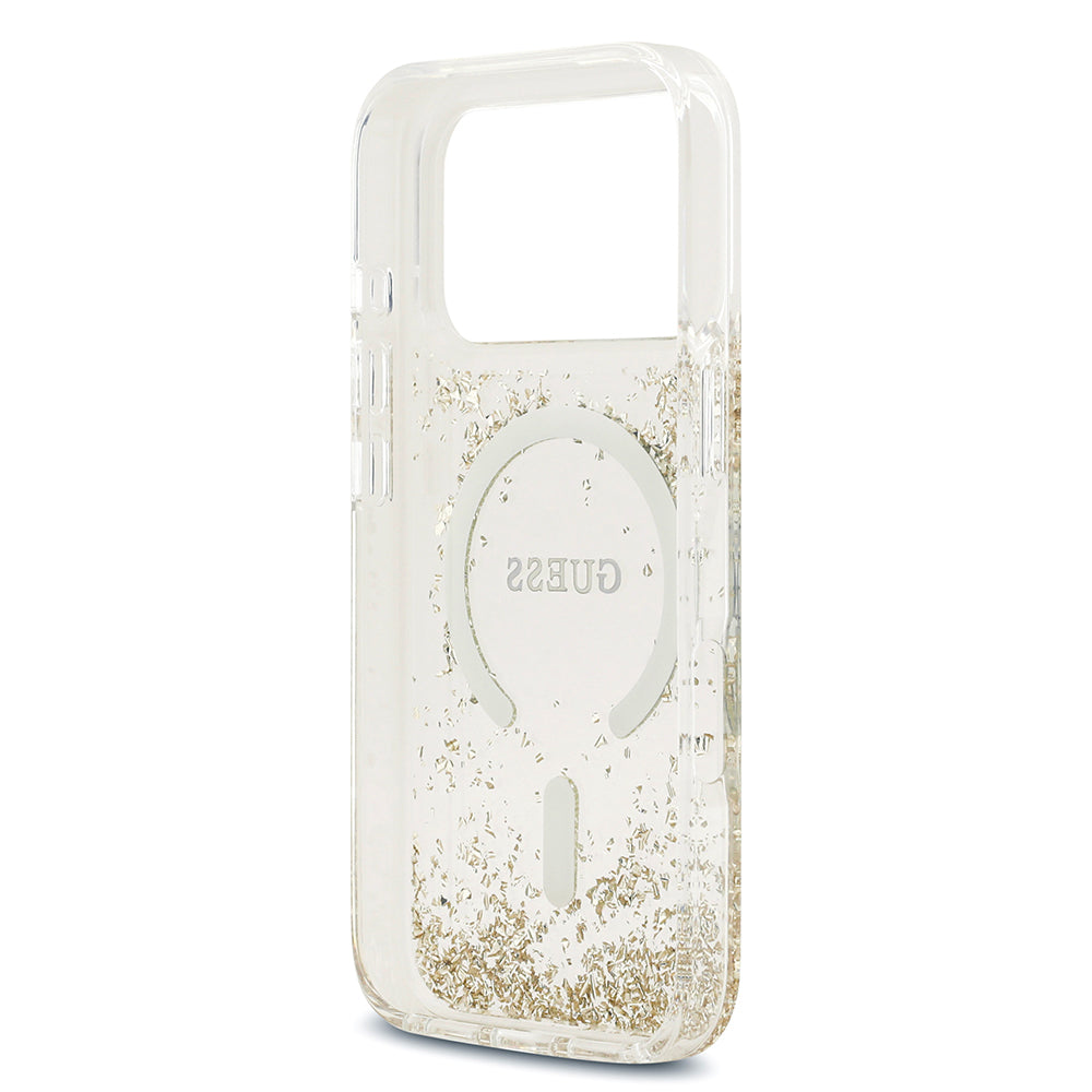 iPhone 17 Pro Kılıf Guess Orjinal Lisanslı M-safe Şarj Özellikli Transparan Resin Bottom Kapak