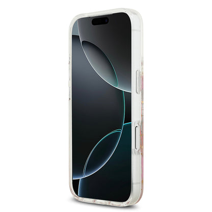 iPhone 17 Pro Kılıf Guess Orjinal Lisanslı M-safe Şarj Özellikli Transparan Resin Flowers Kapak
