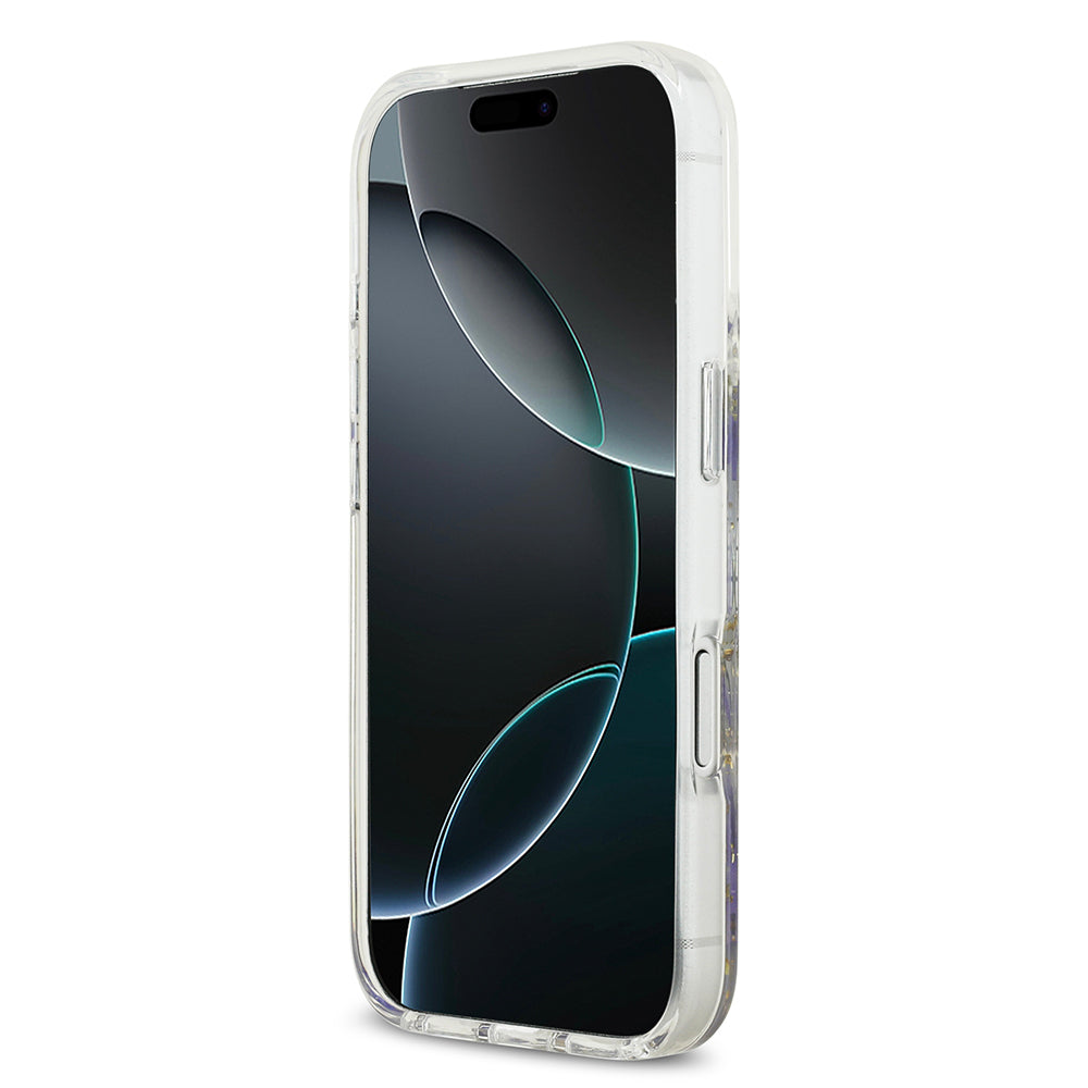 iPhone 17 Pro Kılıf Guess Orjinal Lisanslı M-safe Şarj Özellikli Transparan Resin Flowers Kapak