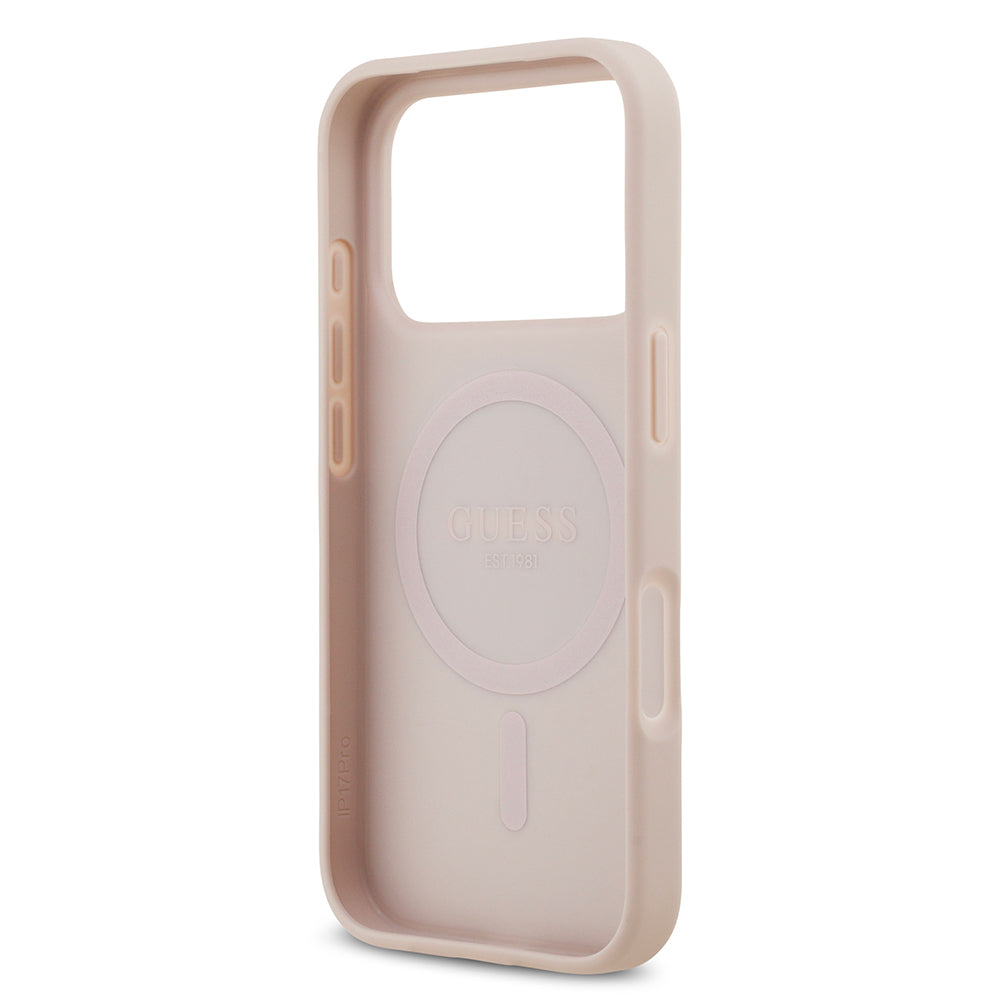 iPhone 17 Pro Kılıf Guess Orjinal Lisanslı M-safe Şarj Özellikli Yazı Logolu Circle Classic Kapak