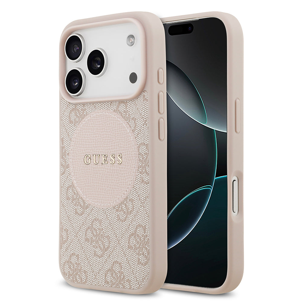 iPhone 17 Pro Kılıf Guess Orjinal Lisanslı M-safe Şarj Özellikli Yazı Logolu Circle Classic Kapak