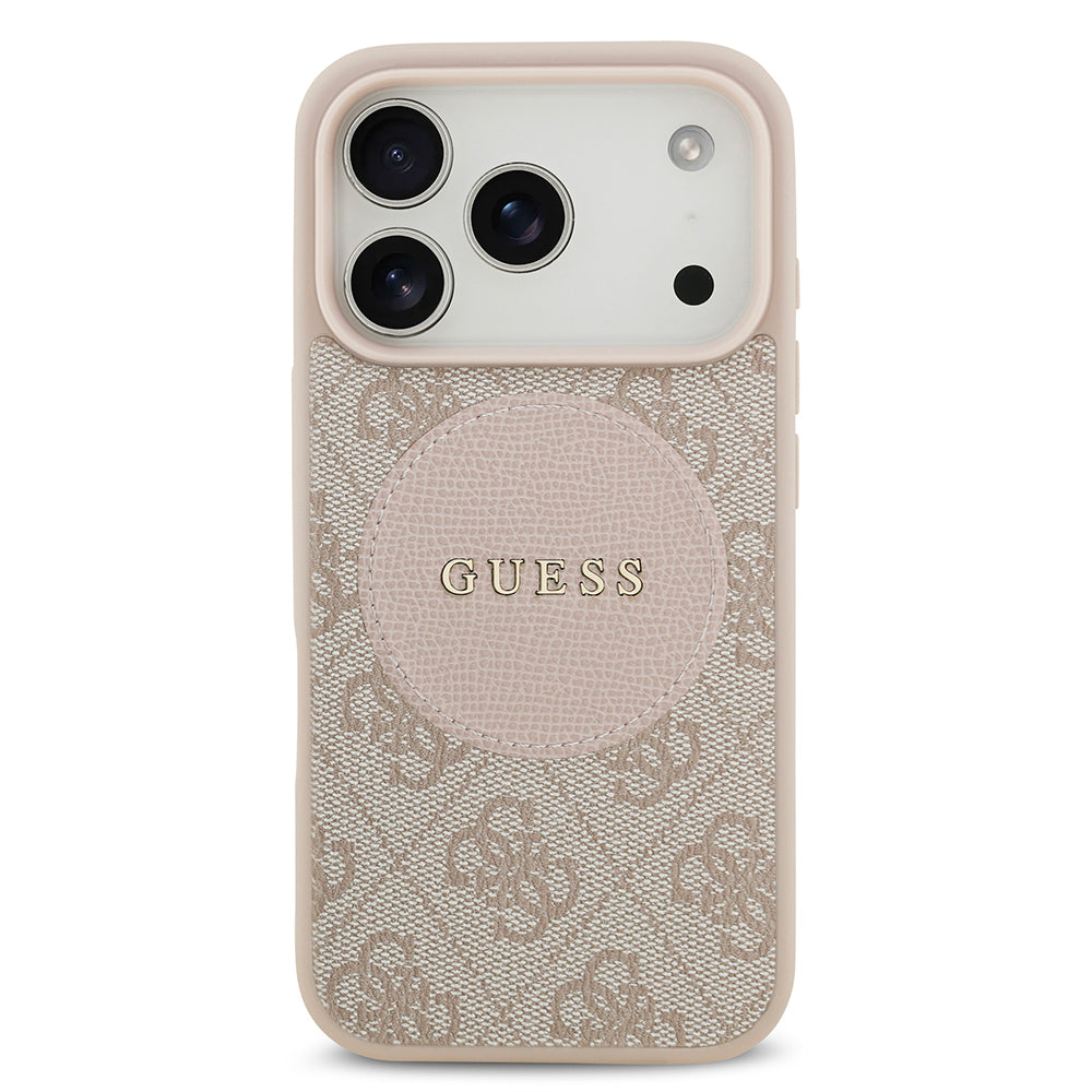 iPhone 17 Pro Kılıf Guess Orjinal Lisanslı M-safe Şarj Özellikli Yazı Logolu Circle Classic Kapak