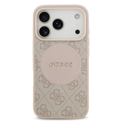 iPhone 17 Pro Kılıf Guess Orjinal Lisanslı M-safe Şarj Özellikli Yazı Logolu Circle Classic Kapak