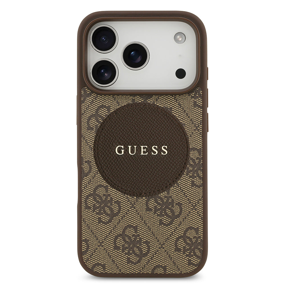 iPhone 17 Pro Kılıf Guess Orjinal Lisanslı M-safe Şarj Özellikli Yazı Logolu Circle Classic Kapak